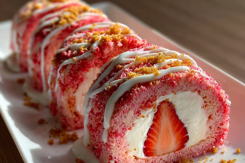 Fresh ingredients for Strawberry Cheesecake Sushi