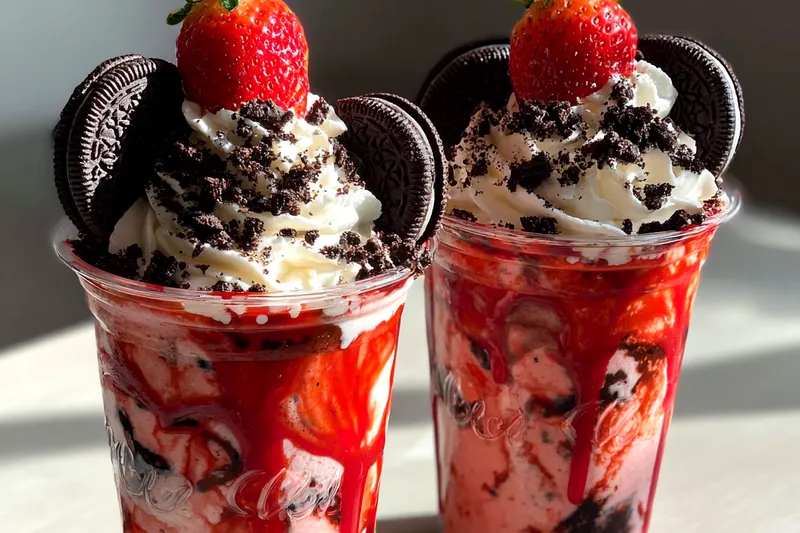 Fresh ingredients for Strawberry Cookie Delight