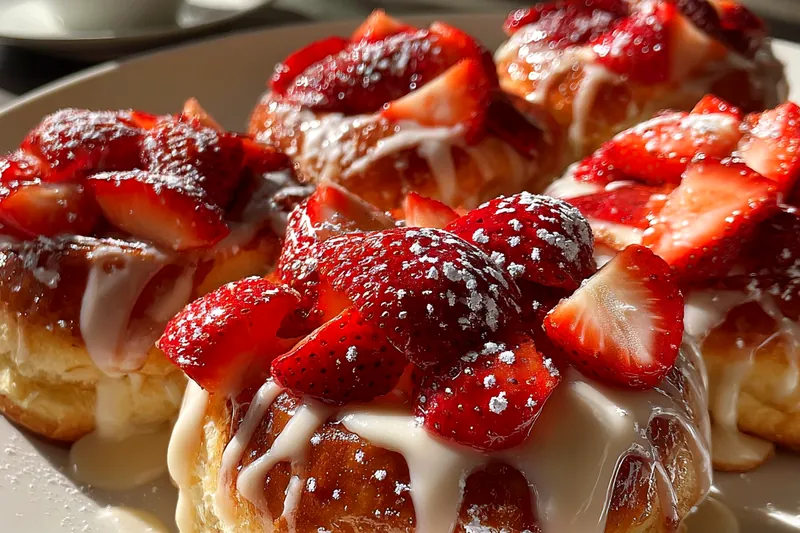 Fresh ingredients for Strawberry Cream Cheese Rolls