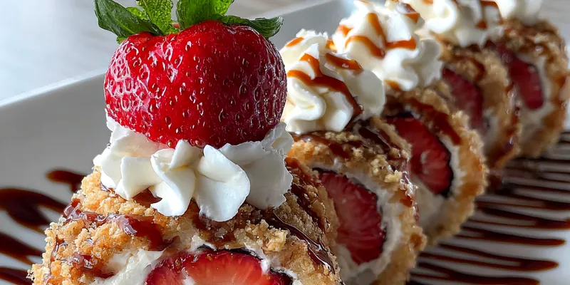 Strawberry Cream Sushi Rolls