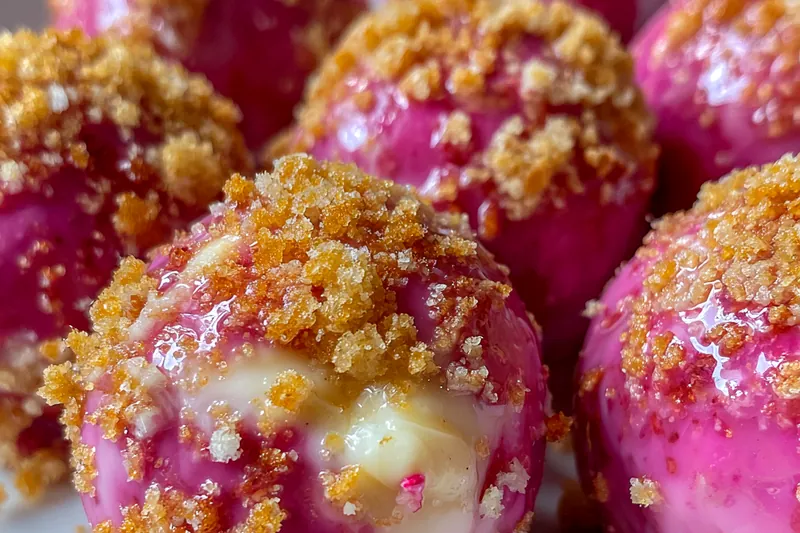 Cooking process for Strawberry Crunch Cheesecake Bites