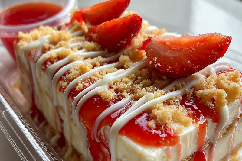 Cooking process for Strawberry Crunch Cheesecake Delight