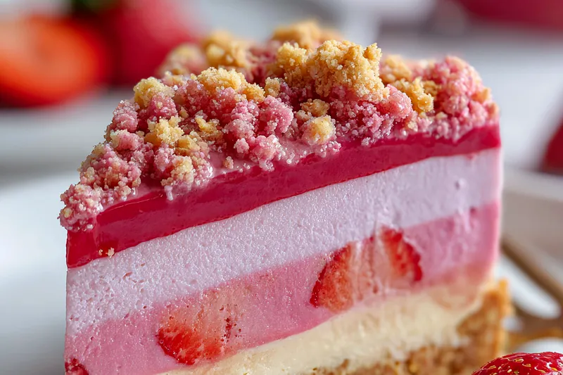 Cooking process for Strawberry Shortcake Cheesecake