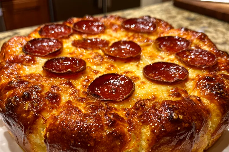 Cooking process for Stuffed Crust Pepperoni Delight