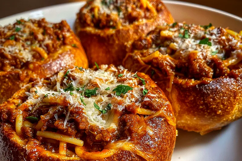 Cooking process for Stuffed Pasta Bread Bowls