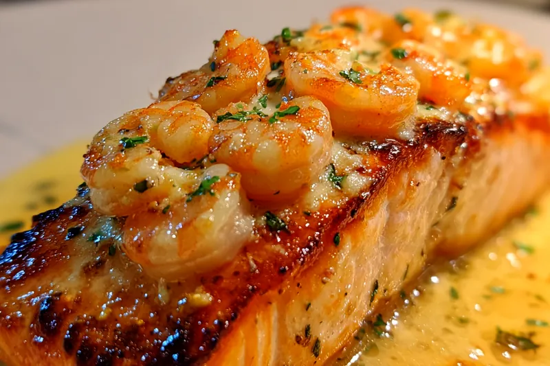 Fresh ingredients for Stuffed Salmon with Shrimp