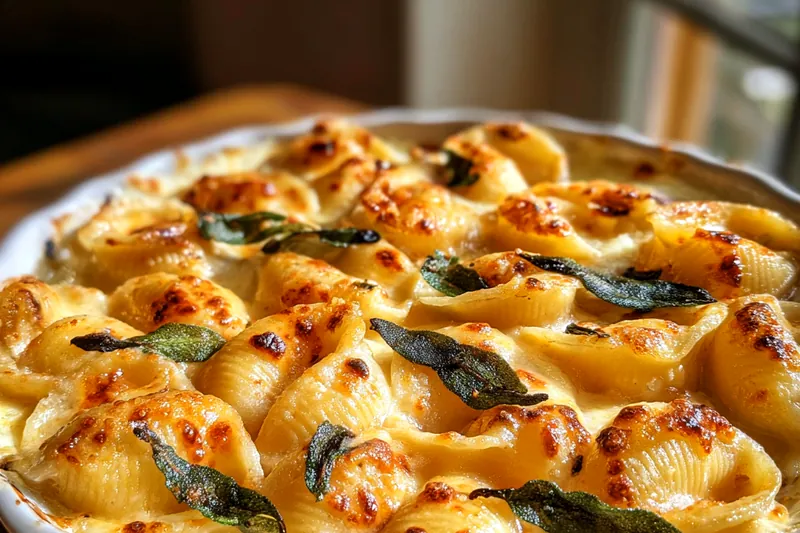 Cooking process for Stuffed Shells with Sage