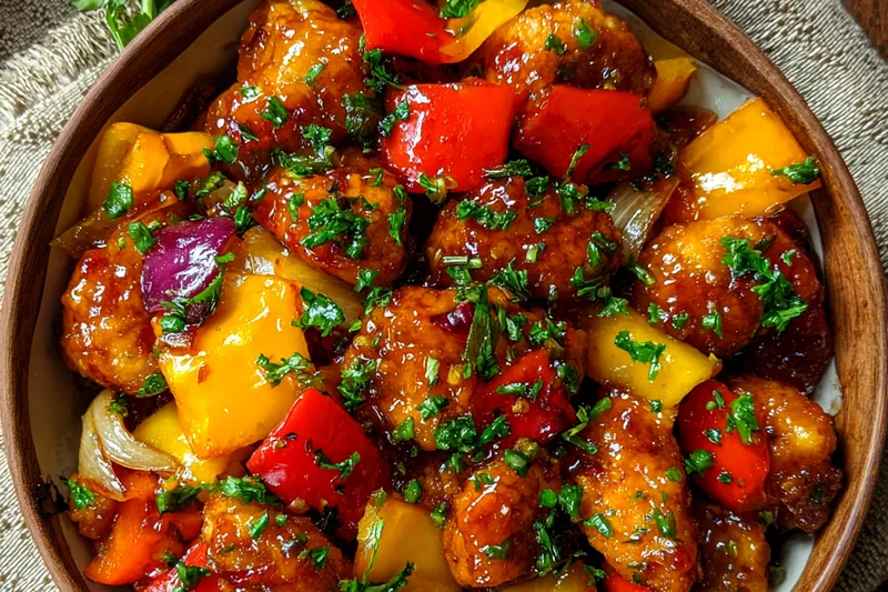 Fresh ingredients for Sweet and Spicy Mango Chicken