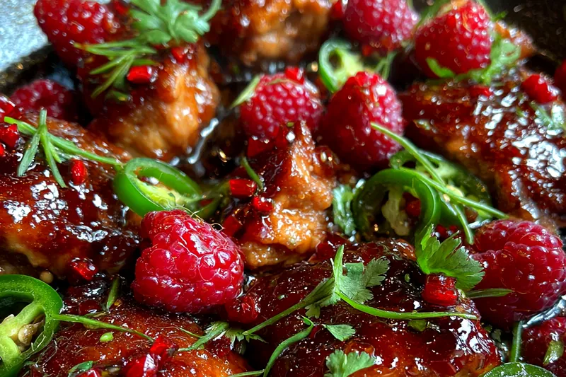 Fresh ingredients for Sweet Jalapeño Raspberry Chicken