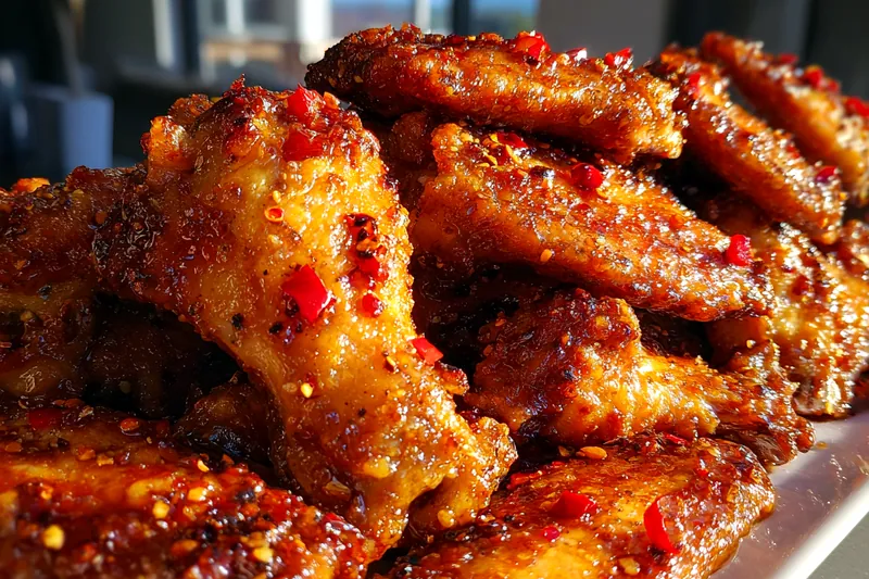 Cooking process for Sweet Spicy Glazed Wings