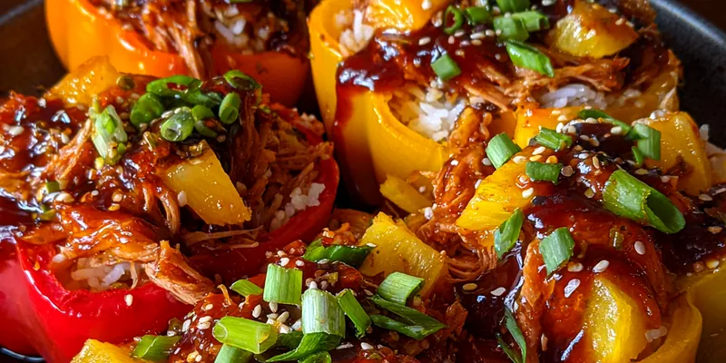 Teriyaki Pineapple Stuffed Peppers