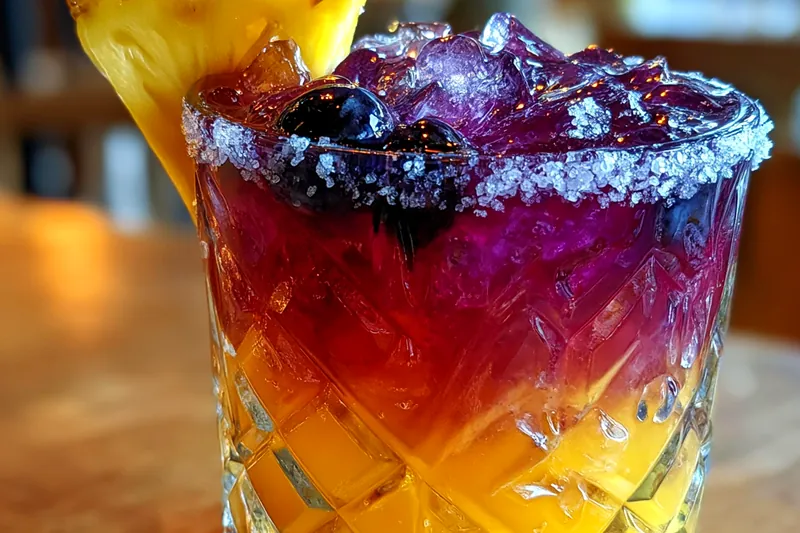 Cooking process for Tropical Blueberry Pineapple Cocktail