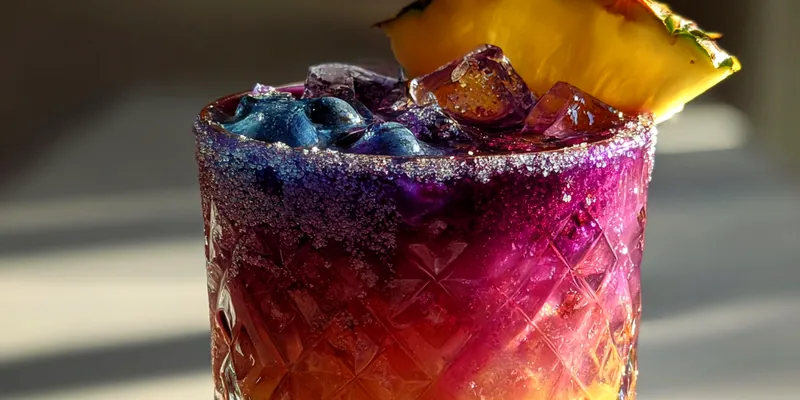 Tropical Blueberry Pineapple Cocktail