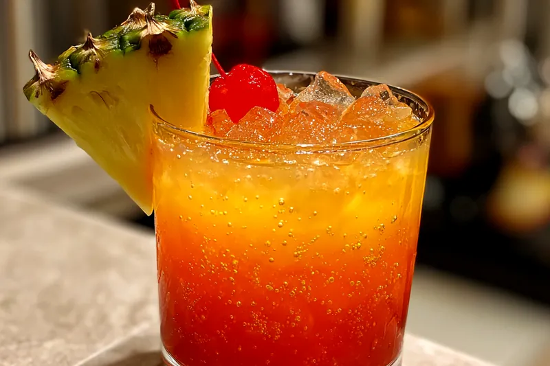 Cooking process for Tropical Sparkle Cocktail