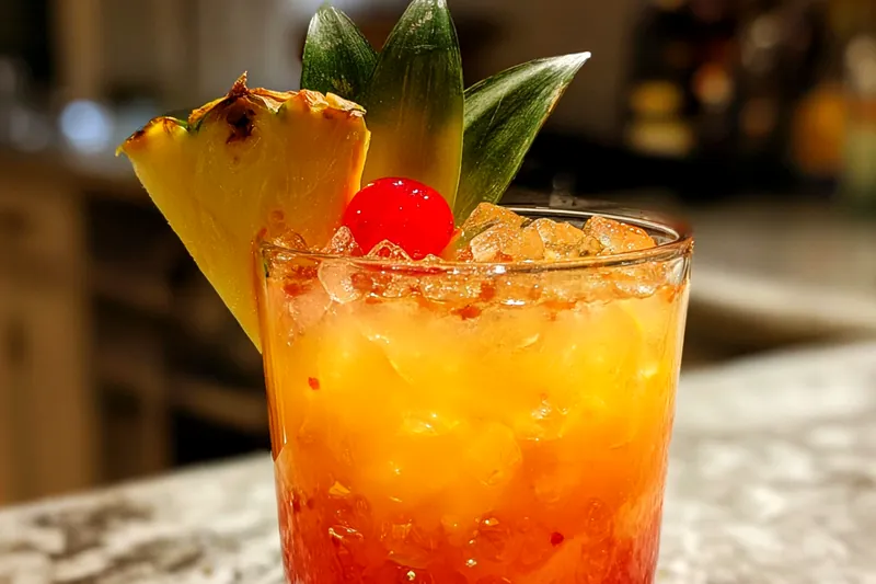 Fresh ingredients for Tropical Sparkle Cocktail