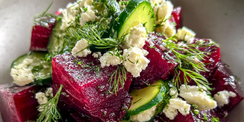 Vibrant Beet Feta Salad with Fresh Dill