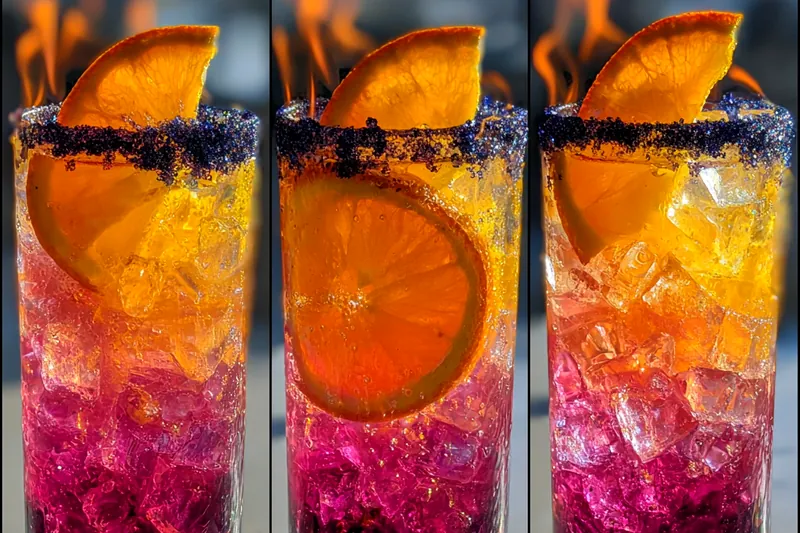 Fresh ingredients for Vibrant Flaming Cocktail