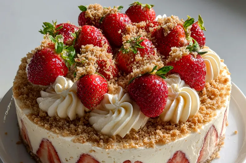 Cooking process for White Chocolate Strawberry Delight