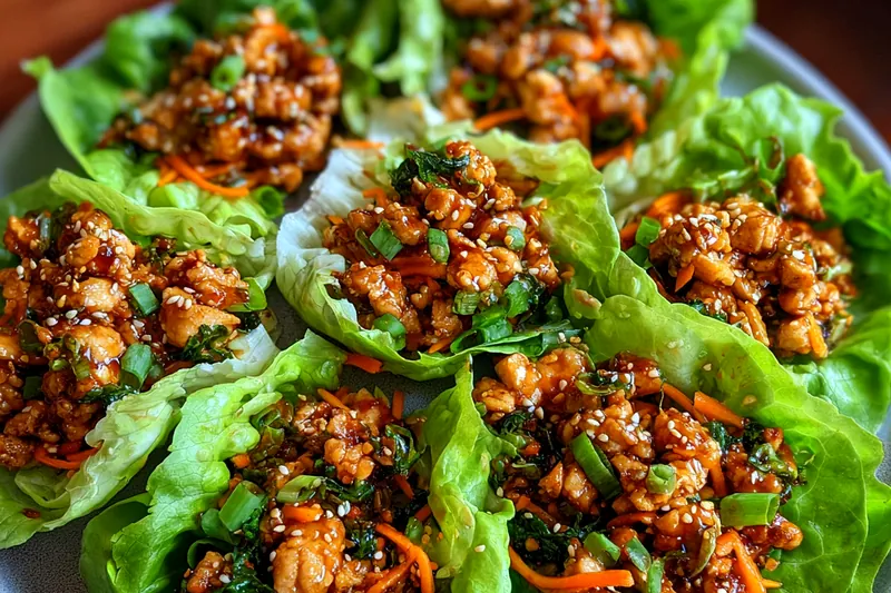 A colorful arrangement of fresh ingredients for Zesty Thai Chicken Wraps.